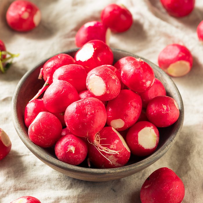 Raw Red Organic Radishes in a Bowl