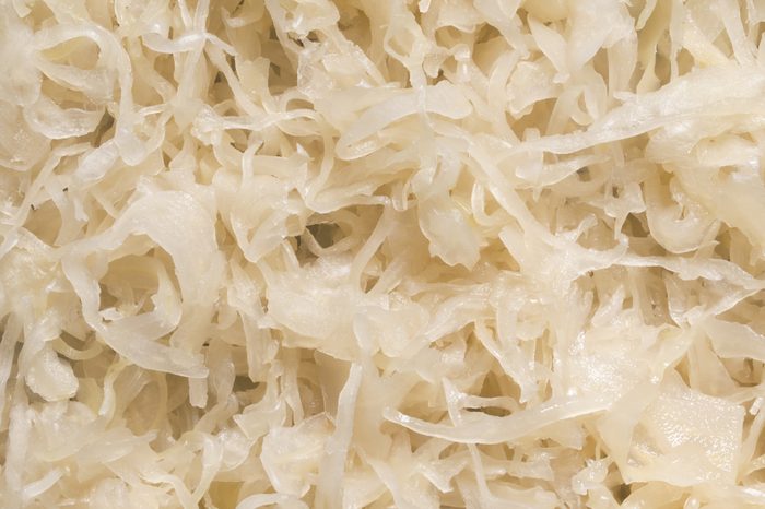 close up of sauerkraut food background