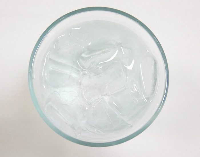 Top view glass of water