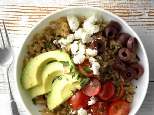 A Simple Greek-Style Rice Bowl for Two