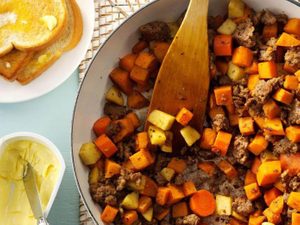 Make This Sausage and Sweet Potato Hash For a Hearty Brekkie