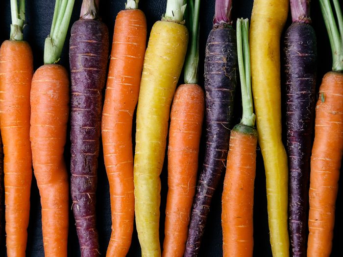 health benefits of carrots - coloured carrots
