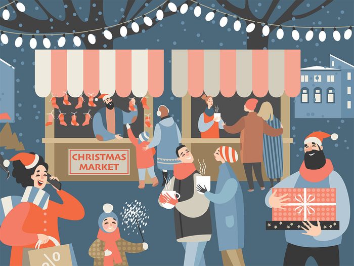 christmas market illustration