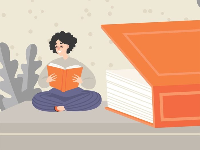 woman reading illustration