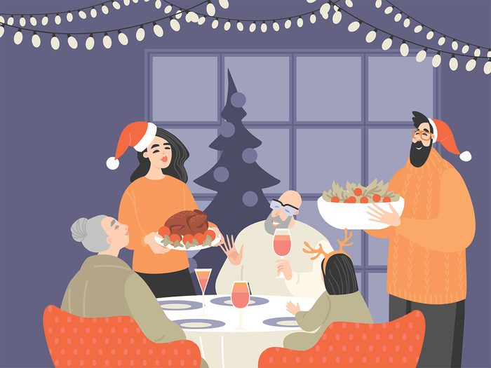 christmas dinner illustration