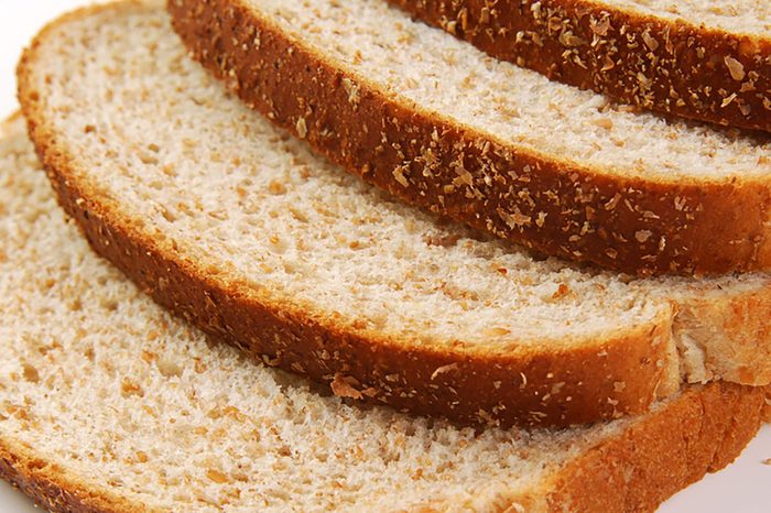 Close up shot of sliced whole wheat bread
