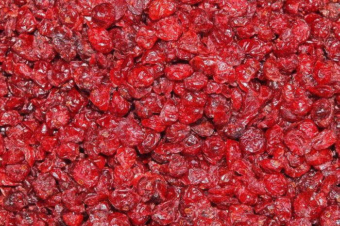 Heap of dried cranberries 
