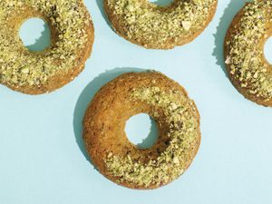 These Pistachio and Cardamom Doughnuts with Rosewater Glaze Are Made With Healthy Ingredients