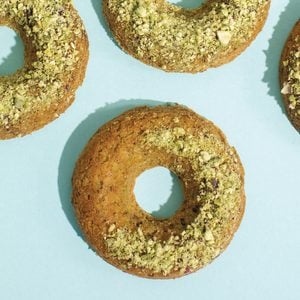 These Pistachio and Cardamom Doughnuts with Rosewater Glaze Are Made With Healthy Ingredients