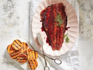A Seasonal Twist on Fish and Chips: Cherry-Glazed Trout with Sweet Potato Coins