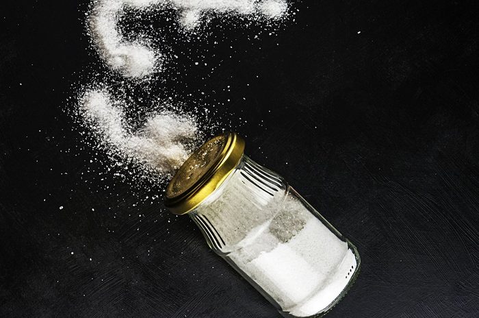 Salt shaker filled with salt