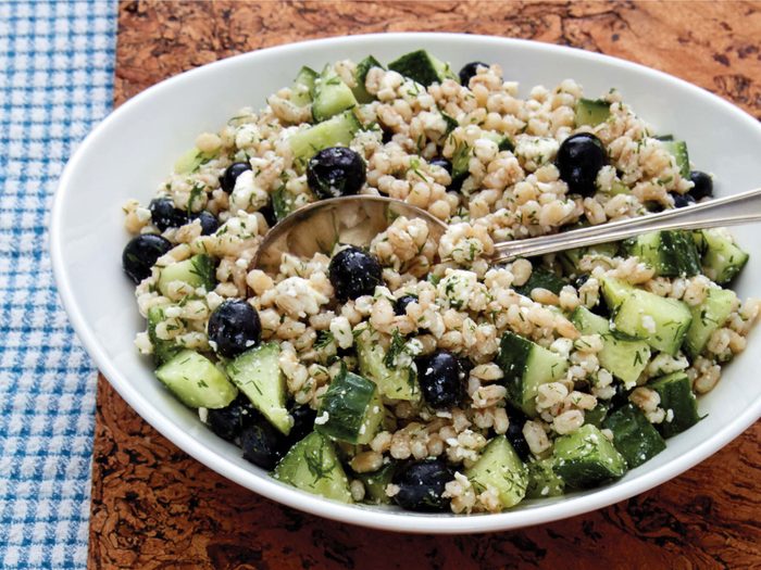 blueberry salad with barley and dill