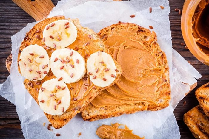 flaxseeds | toast with peanut butter, banana, and flaxseeds