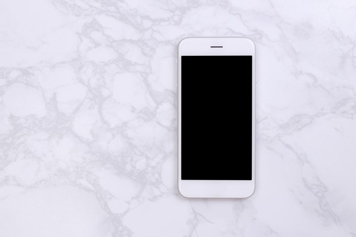 shouldn't be stored in the bathroom | White mockup smartphon on marble background
