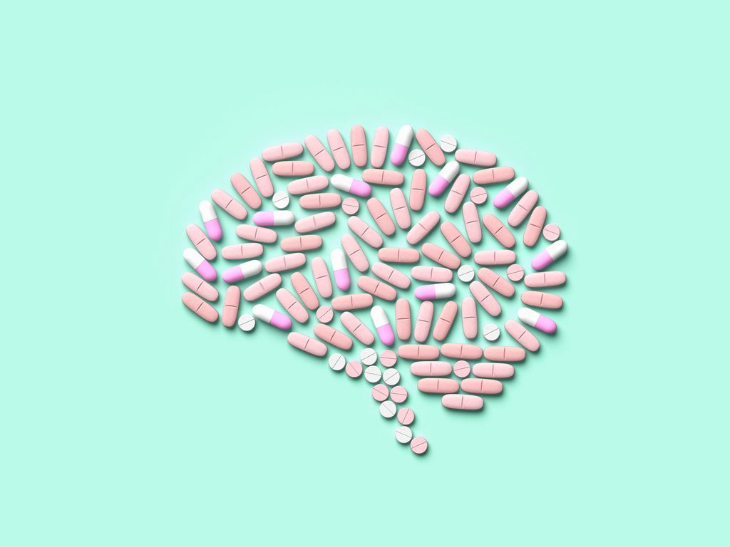 dietary supplements | pills in the shape of the brain