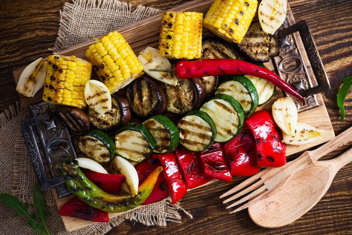 healthier grilling | grilled vegetables shot from above