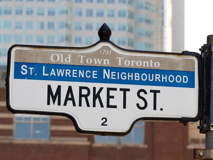 How to make your walk less boring - read street signs Market Street Toronto