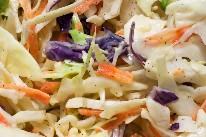 healthier grilling ideas | salad cabbage coleslaw macro food background