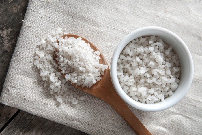 foods that lower your libido | coarse salt in a dish and on a spoon