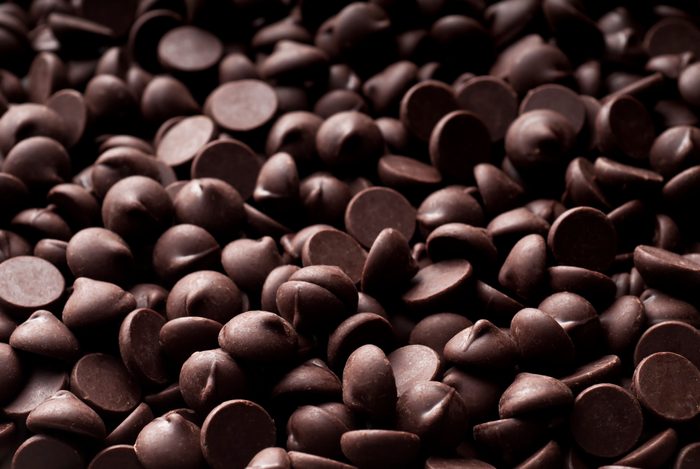 chocolate chips close up full frame