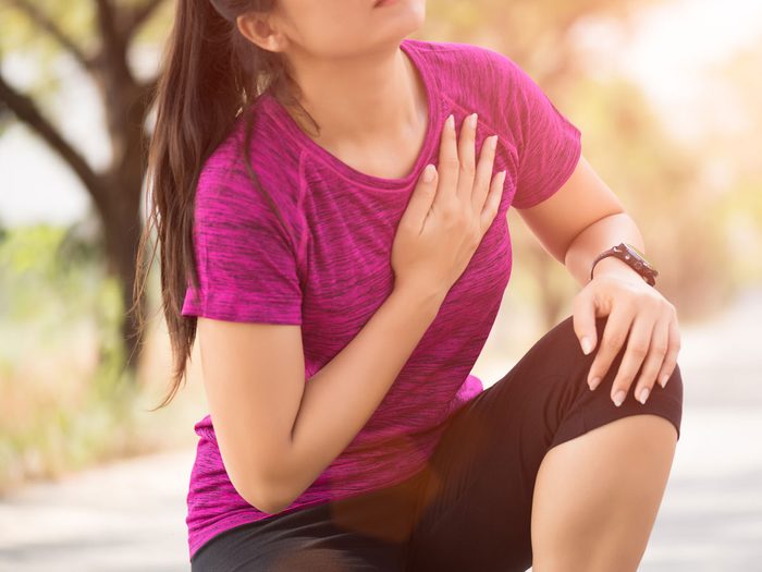 chest pain during exercise