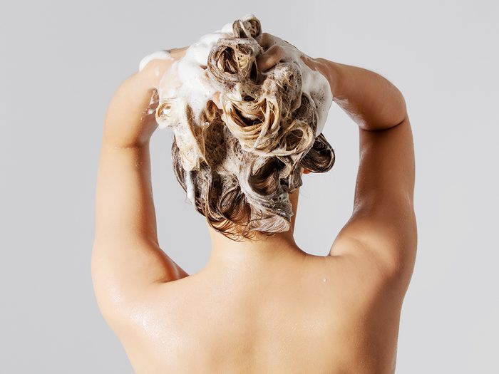 scalp care | woman shampooing
