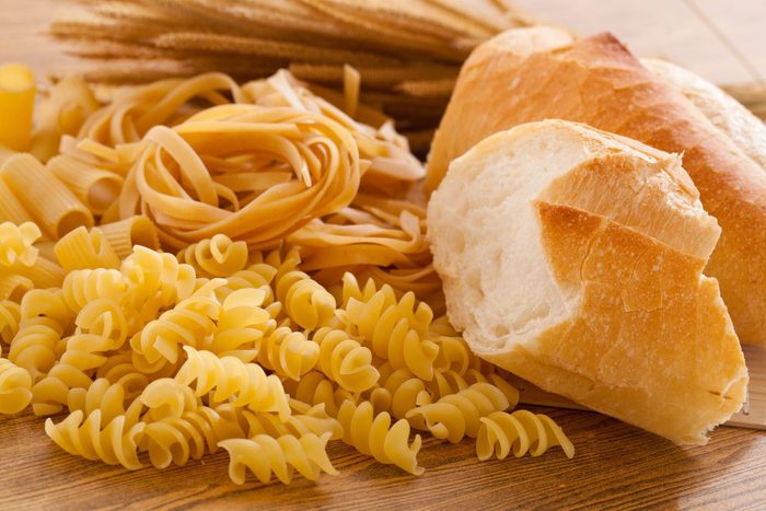 pasta and bread