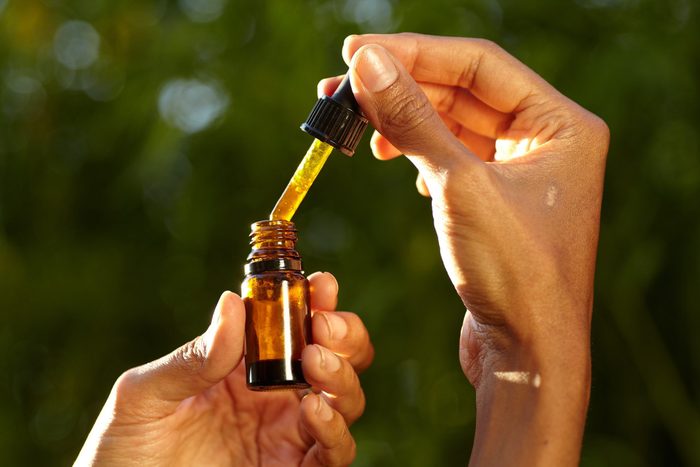 cbd oil for anxiety | a dropper containing CBD oil