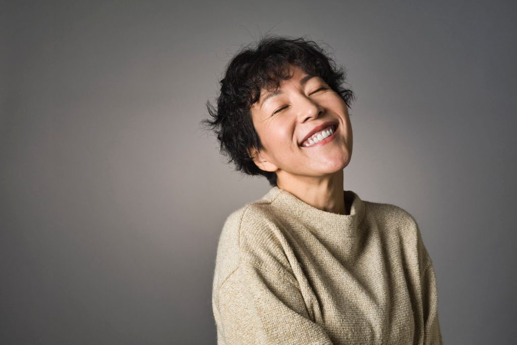 what is happiness | Studio Portrait Of Middle Aged Japanese Woman 2