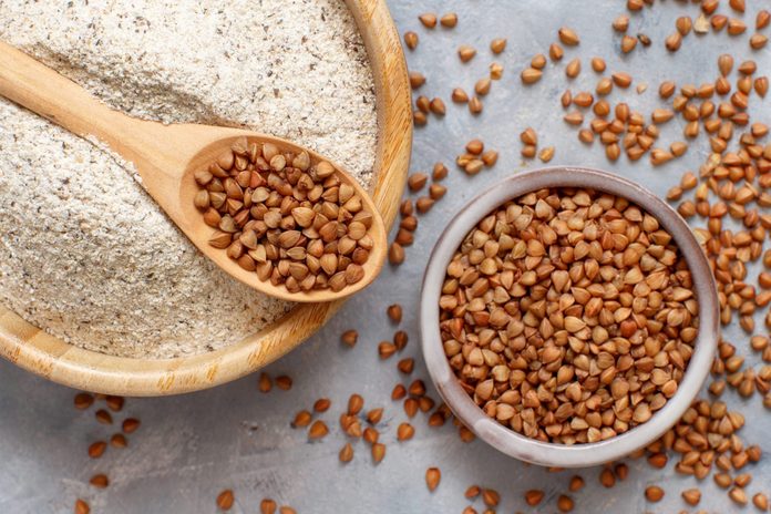 what is buckwheat | Buckwheat Flour In A Bowl And Buckwheat Grain