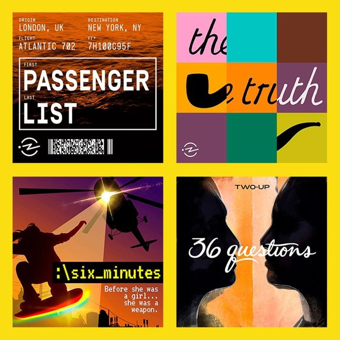 Best New Fiction Podcasts; collage of four podcast covers