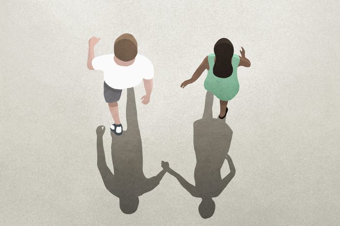 View From Above Shadow Of Couple Holding Hands-situationship