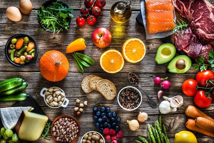 assortment of healthy foods-essential amino acids
