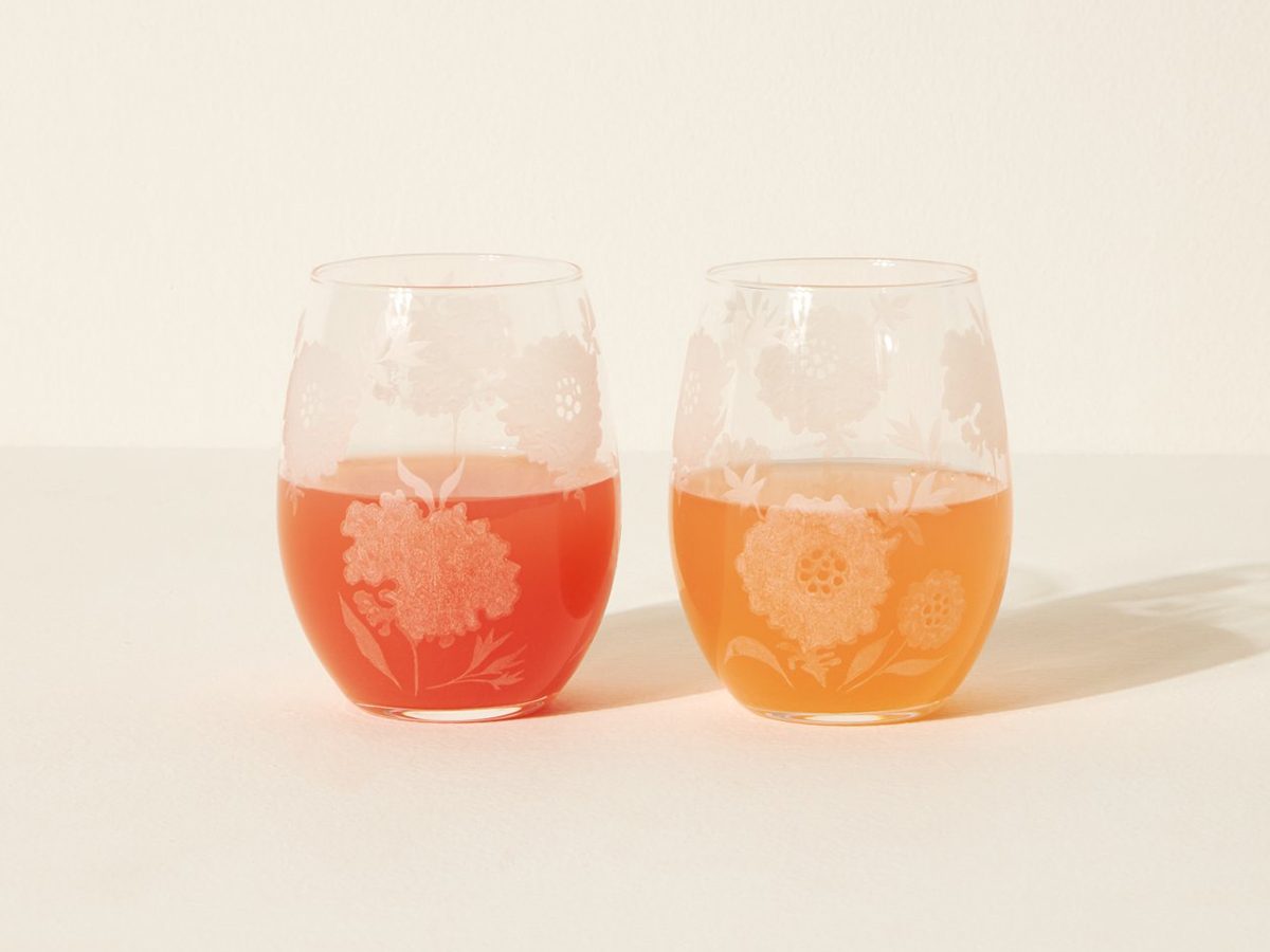 gifts for people who like to cook | Rose Tumble Glass, Set Of 2 By Siafu Home