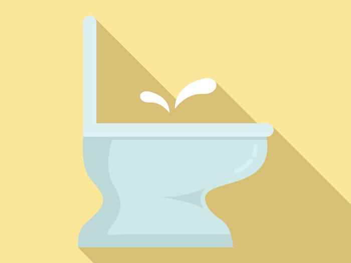 Illustration of a blue bidet on a yellow background for an article on bidets canada