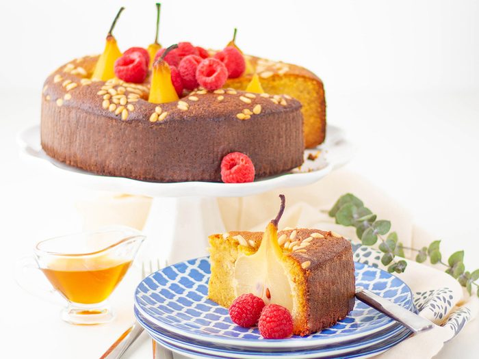 Gluten-Free Cake Recipe | Spiced Pear Polenta Cake | Shobna Pear Polenta