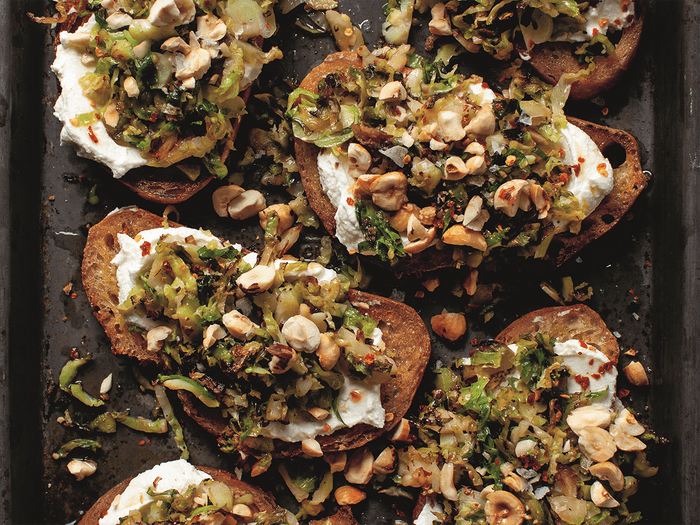 Brussels Sprout recipe | Charred Brussels Sprout Toast With Ricotta
