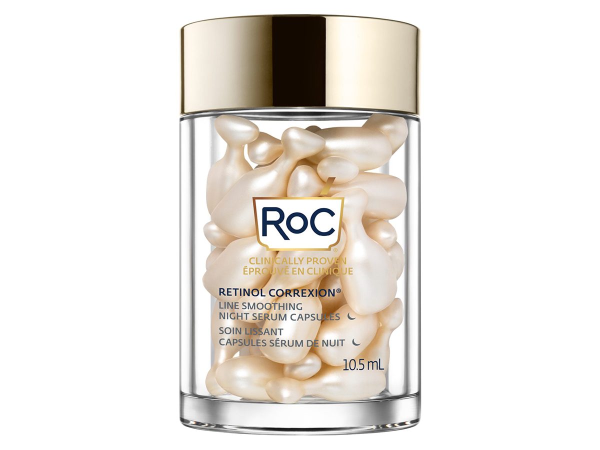 best drugstore retinol | Roc Skincare Retinol Correxion Line Smoothing Night Serum Capsules
