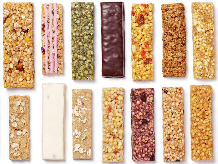 Top,view,of,various,healthy,granola,bars,(muesli,or,cereal