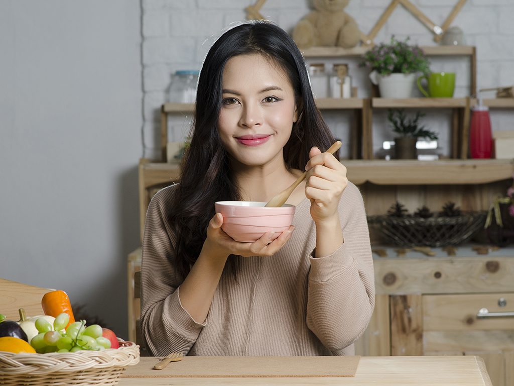 Image result for pictures of a woman eating soup healthy